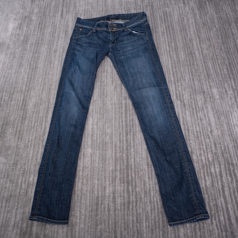 Hudson Skinny Jeans Womens 27 Fit 30 Blue GoodLow Rise Flap Pocket Made in USA